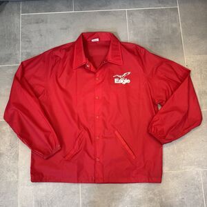 Birdie by Richard A. Leslie Red Windbreaker Eagle Racing Jacket Men’s XL USA 80s